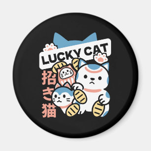 Lycklig Katt Konst – Maneki Neko med Guldmynt Magnet