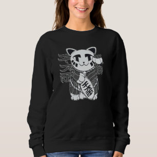 Lycklig Katt Maneki Neko Japansk Lycka söt T Shirt