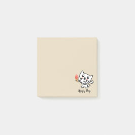 Lycklig-katt med isgrädde post-it block