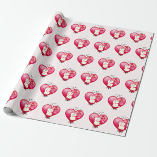 Lycklig Katt med Kärlek Presentpapper