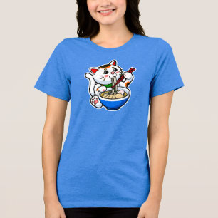 Lycklig Katt Ramen T Shirt