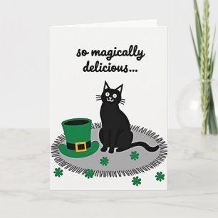 Lycklig Katt Shamrock-kort Kort