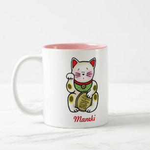 Lycklig katt Två-Tonad mugg
