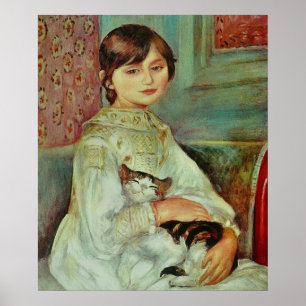 Lycklig katt vid Renoir Poster