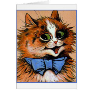 Lycklig katt (vintage bild) hälsningskort
