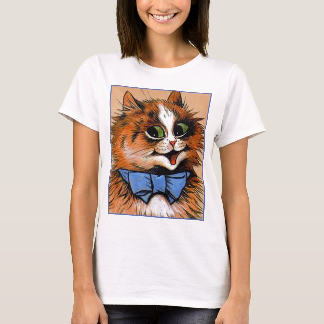 Lycklig katt (vintage bild) t shirt (Framsida)