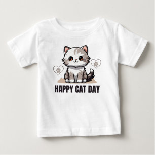 Lycklig kattdag baby T-Shirt