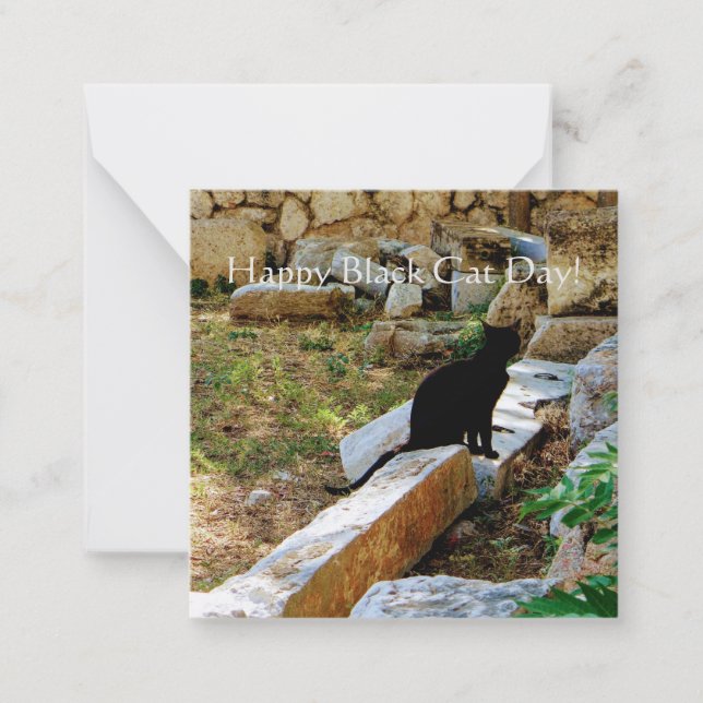 Lycklig-kattdagen! Anteckningskort (Framsida)
