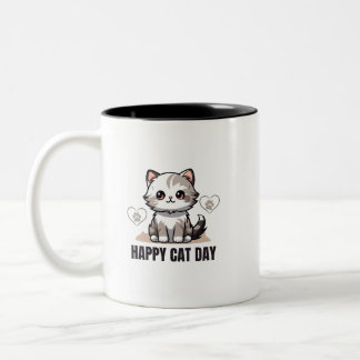 Lycklig-kattdagen Mugg - Cute Cat Design for Cat L