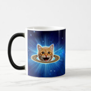 Lycklig-katten i rymden. magisk mugg