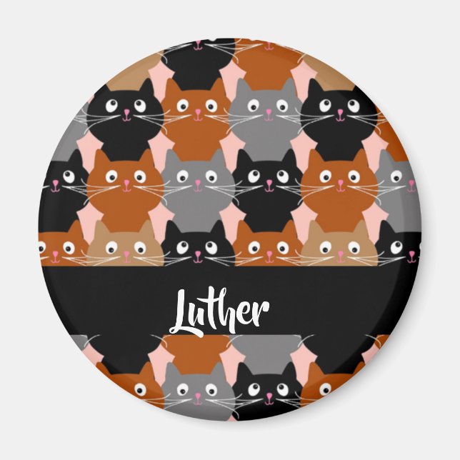 Lycklig katter magnet (Framsidan)