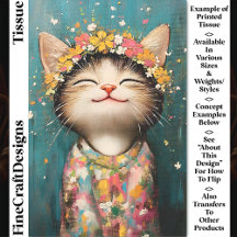 Lycklig Kattkatt, Flower Krona, Rosa CQ8 Decoupage