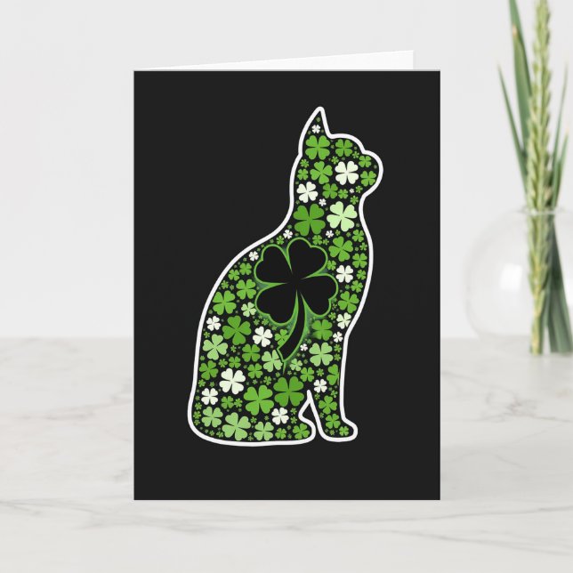 Lycklig Kattklöver Grafikkort Kort (Framsida)