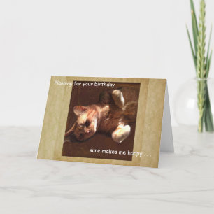 Lycklig-kattkortsplanering för din födelsedag. kort