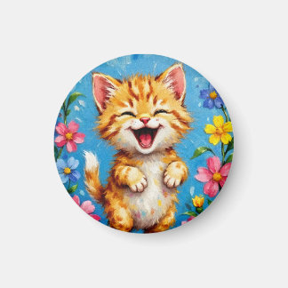 Lycklig Kattunge Garden Magnet