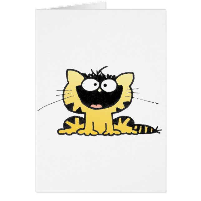 Lycklig-Kattunge Hälsningskort (Framsidan)