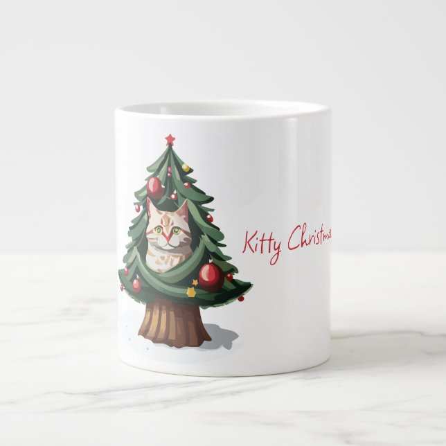 Lycklig Kattunge jul Jumbo Mugg (Framsidan)