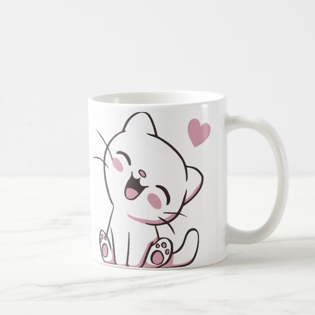 Lycklig Kattunge Mugg - Cute Laughcat with Kärlek  (Höger)