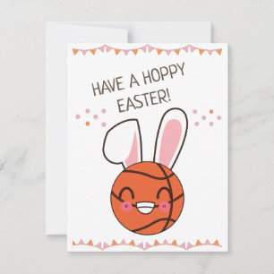 Lycklig Kawaii Basketball Rabbit Bunny Glad påsk Julkort