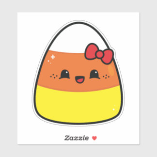 Lycklig Kawaii Candy corn Girl för Halloween Klistermärken