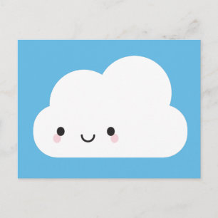 Lycklig Kawaii Cloud Vykort