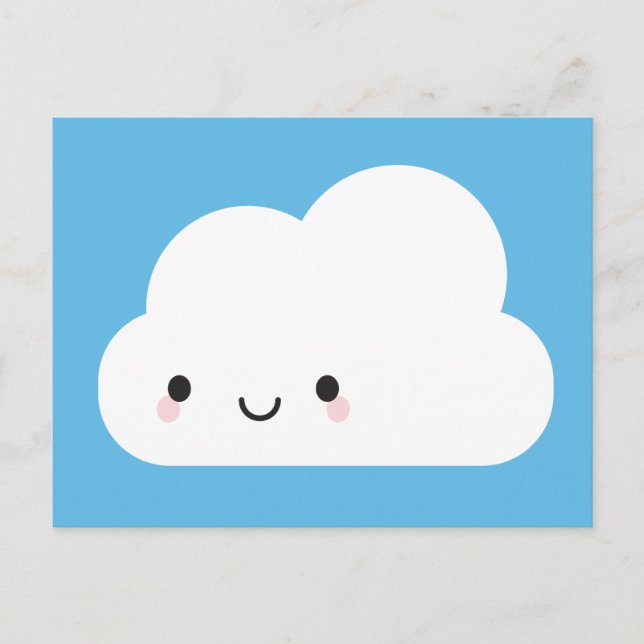 Lycklig Kawaii Cloud Vykort (Framsida)