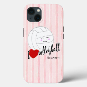 lycklig kawaii I kärlek volleyball hjärta rosa ran