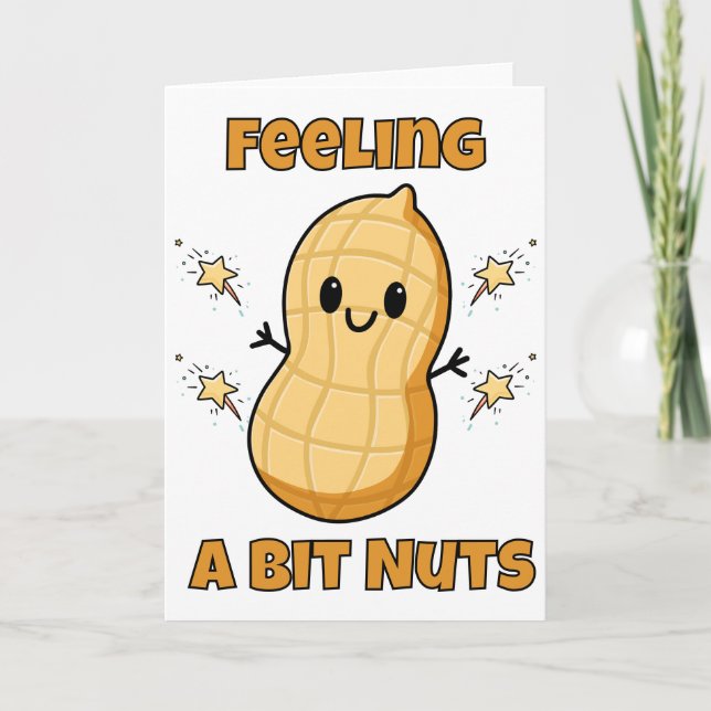 Lycklig Kawaii Peanut Tecknad - Lite Nöt Kort (Framsida)