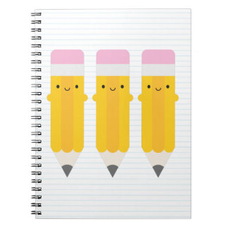 Lycklig Kawaii Pencil Anteckningsbok
