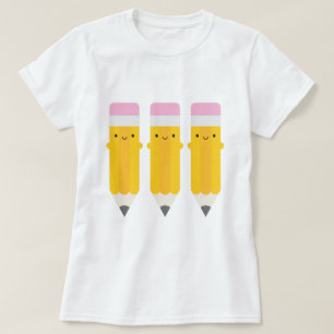 Lycklig Kawaii Pencil T Shirt
