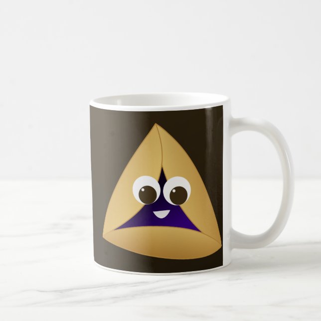 Lycklig Kawaii Prune Hamentashen Kaffemugg (Höger)