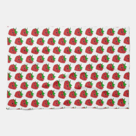 Lycklig Kawaii Strawberry Kökshandduk