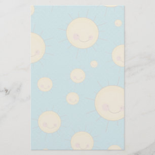 lycklig kawaii sunny sol mönster brevpapper