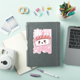 Lycklig Kawaii Sushi Japanska livsmedelsgift Älska Klistermärken