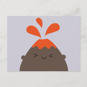 Lycklig Kawaii Volcano Vykort