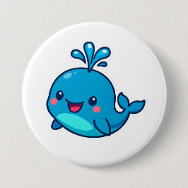 Lycklig Kawaii Whale Sticker - Cute Ocean Friend Knapp
