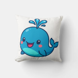 Lycklig Kawaii Whale Sticker - Cute Ocean Friend Kudde