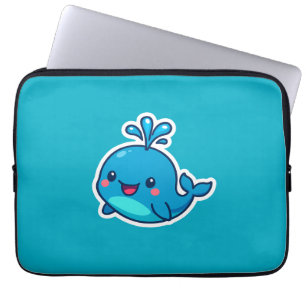 Lycklig Kawaii Whale Sticker - Cute Ocean Friend Laptop Fodral