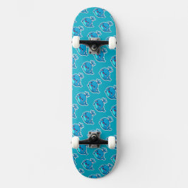 Lycklig Kawaii Whale Sticker - Cute Ocean Friend Mini Skateboard Bräda 18,5 Cm