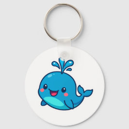Lycklig Kawaii Whale Sticker - Cute Ocean Friend Nyckelring