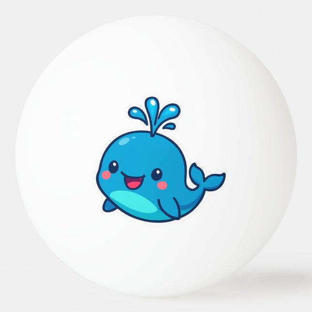 Lycklig Kawaii Whale Sticker - Cute Ocean Friend Pingisboll (Framsidan)