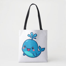 Lycklig Kawaii Whale Sticker - Cute Ocean Friend Tygkasse