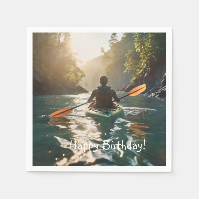 Lycklig Kayaking Pappersservett (Framsidan)