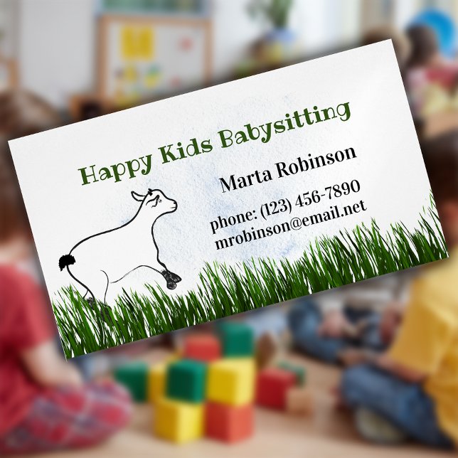 Lycklig Kids Babysittande Magnetiska Visitkort (Skapare uppladdad)