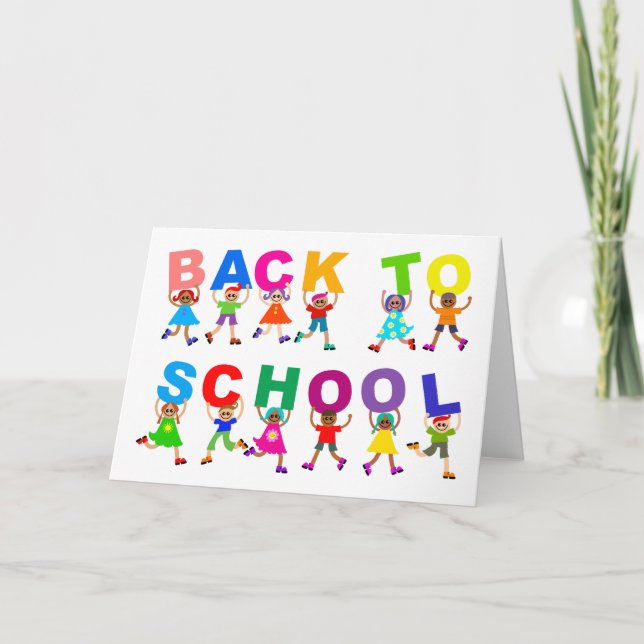 Lycklig Kids Back to school meddelande (Framsida)