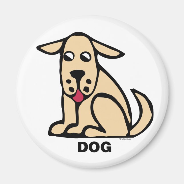 Lycklig Kids Hund Magnet (Framsidan)