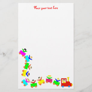 Lycklig Kids Tåg Brevpapper