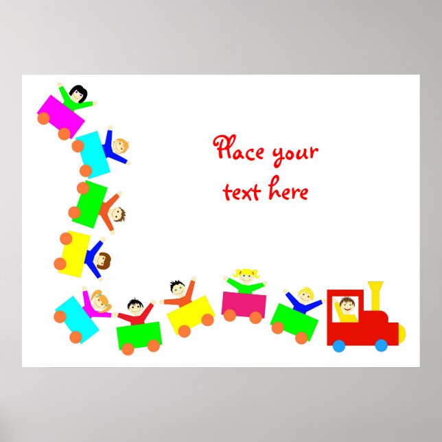 Lycklig Kids Tåg Poster (Framsidan)