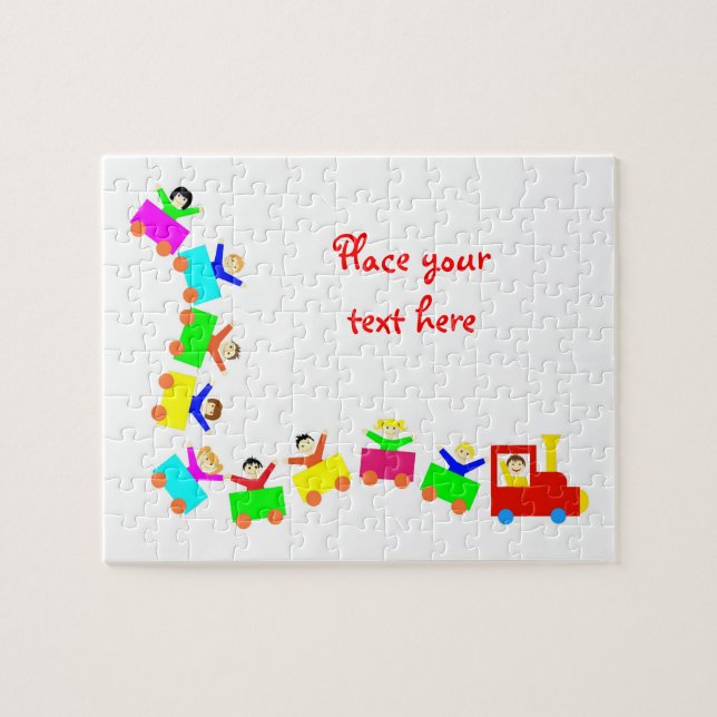 Lycklig Kids Tåg Pussel (Horisontell)