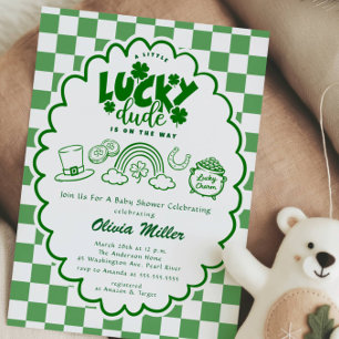 Lycklig kille Baby Shower Inbjudan